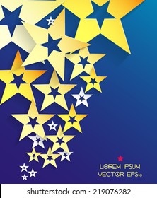 Abstract stars background. 3d paper design. Vector eps10.