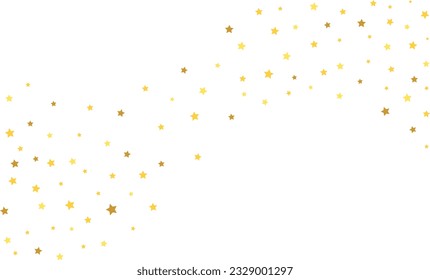 Abstract stars background. Gold stars pattern. Yellow glitter confetti.