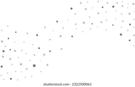 Abstract stars background. Stars pattern. Light silver glitter confetti.