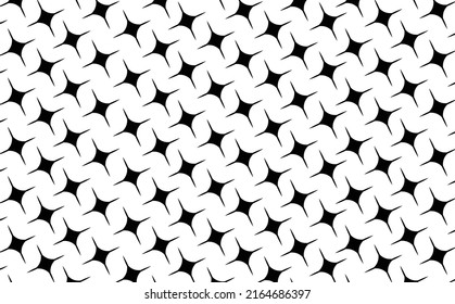 Abstract stars black and white vector pattern. Modern batik pattern. Suitable for fabric, textile, and design template.