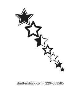 Abstract stars different size icon for concept design. Vector illustration. Stock image. 