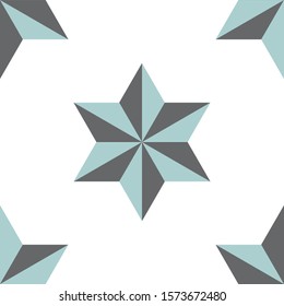Abstract stars geometric seamless pattern.  Ornamental geometrical background. Mosaic, tail. Wrapping paper. Vector illustration.            