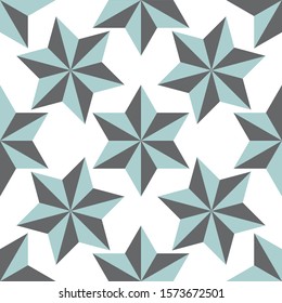 Abstract stars geometric seamless pattern.  Ornamental geometrical background. Mosaic, tail. Wrapping paper. Vector illustration.            