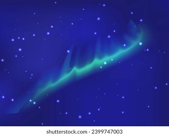 abstract stars and green stripes,polar light,vector background illustration