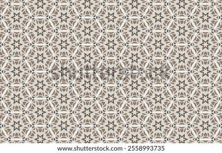 Abstract stars and hexagonal wallpaper, tile, fabric design pattern
