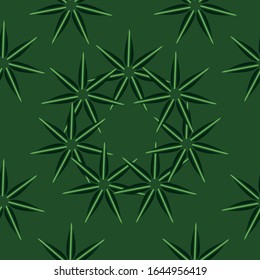 Abstract stars on a green background.
Vector seamless pattern.