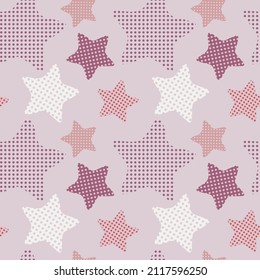Patrón abstracto de estrellas. Fondo moderno y a la perfección con elementos de estrellas. Fondo color pastel. Ilustración de repetición del vector.