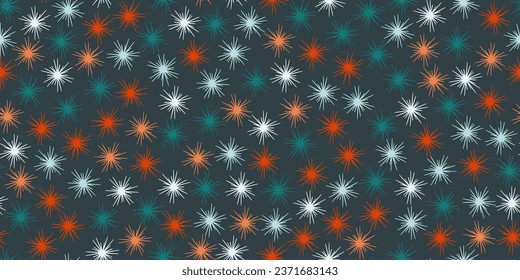 Resumen de las Estrellas Patrón Sin Maravilla. Feliz Navidad Patrón de moda contemporáneo. La Mano Estelar dibuja un fondo de caricatura moderno. Vector
