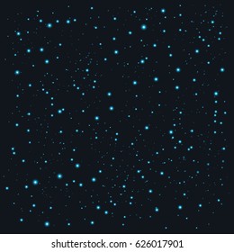 abstract stars sky with shine sparkles isolated on dark background