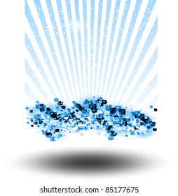 Abstract Stars  Snow Background
