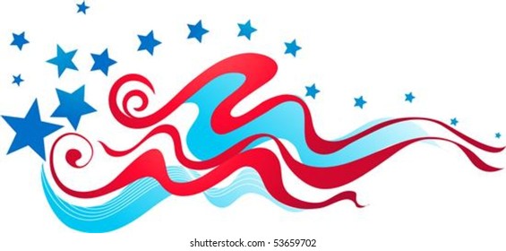 Abstract stars and stripes USA flag banner