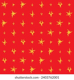 Abstract Stars Vector Christmas Seamless Pattern