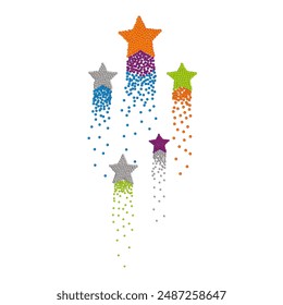 Abstract stars vector illustration isolated on white background