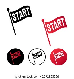 Abstract Start Icon Illustration Flat Design