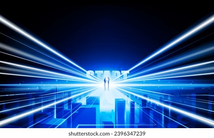 Resumen Inicio abrir puerta de llave salida negocio ciudad digital Hitech concepto de comunicación fondo de innovación, diseño vectorial
