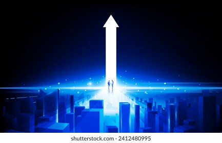 Abstrakter Start open Key Door Lighting Out Business Digital Stadt High Tech Kommunikationskonzept Innovation Hintergrund, Vektordesign