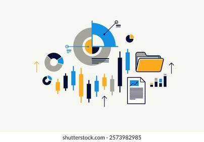 Abstract stats infographics, vector collection of graphs and bars composition, data analysis illustrations.
