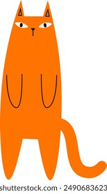 Abstract Staying Cat Vector Illustration