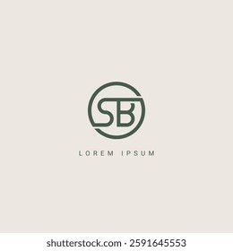 Abstract STB SB BS letter simple style logo design vector template