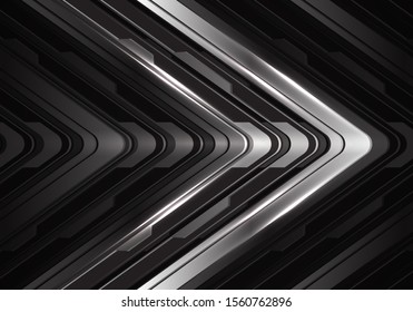 Abstract steel arrow curve cyber direction design modern futuristic technology background vector illustration.