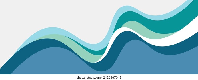 Abstract steel blue and teal banner template with dynamic background curve shapes. Modern dark turquoise business webinar banner design for web, backdrop, brochure, website, landing page, presentation