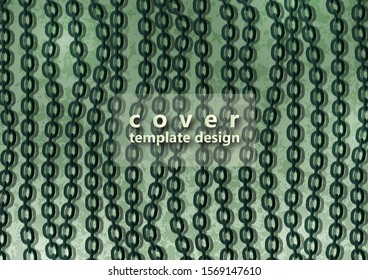 Abstract steel chain on a background with a texture. Trendy design cover template. Vector illustration