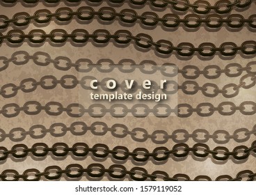 Abstract steel chain on a background with a texture. Trendy design cover template. Vector illustration