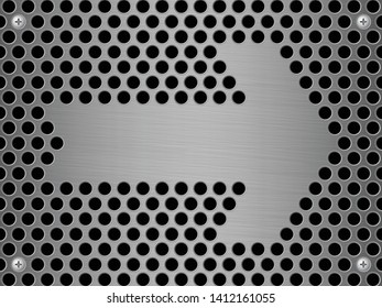 Abstract steel wall vector background and Arrow sign