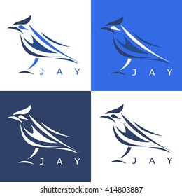 abstract steller's jay set vector design template