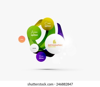 Abstract step infographic business layout - modern composition of geometric shapes with light effects