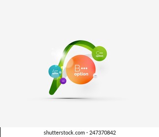 Abstract step infographic business layout - modern composition of geomtric shapes with light effects