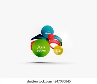 Abstract step infographic business layout - modern composition of geomtric shapes with light effects