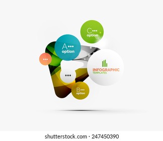 Abstract step infographic business layout - modern composition of geomtric shapes with light effects