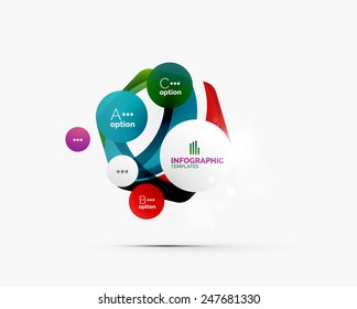 Diseño de negocios infográfico de pasos abstractos - composición moderna de formas geométricas con efectos luminosos
