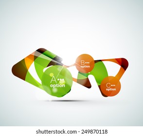 Diseño de negocios infográfico de pasos abstractos - composición moderna de formas geométricas con efectos luminosos
