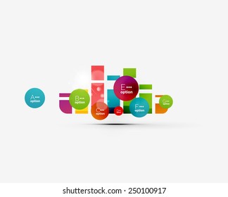 Abstract step infographic business layout - modern composition of geomtric shapes with light effects