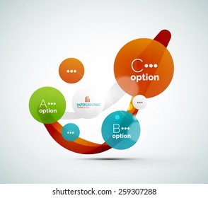 Abstract step infographic business layout - modern composition of geomtric shapes with light effects 