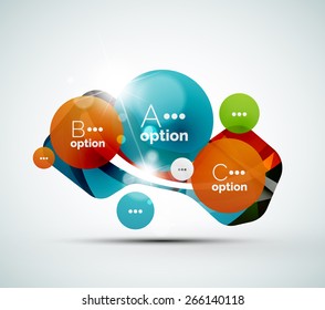 Abstract step infographic business layout - modern composition of geometric shapes with light effects 