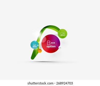 Abstract step infographic business layout - modern composition of geomtric shapes with light effects 