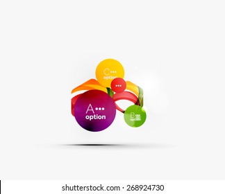 Abstract step infographic business layout - modern composition of geomtric shapes with light effects 