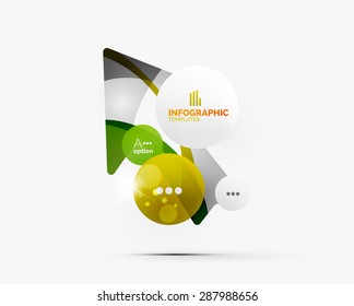Abstract step infographic business layout - modern composition of geomtric shapes with light effects 