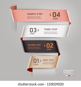 Abstract step up options ribbon style. Vector illustration. can be used for workflow layout, diagram, number options, step up options, banner, web design, infographics template.