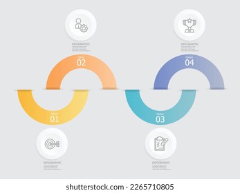 abstract steps growth infographic background with business icon 4 steps vector illustration
