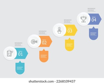 abstrakte Schritte, Wachstum infografischen Hintergrund mit Geschäftssymbol 4 Stufen, Vektorgrafik