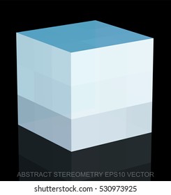 Abstract stereometry: low poly White Cube. 3D polygonal object, EPS 10, vector illustration.
