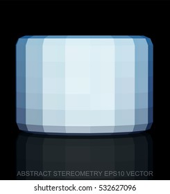 Abstract stereometry: low poly White Cylinder. 3D polygonal object, EPS 10, vector illustration.