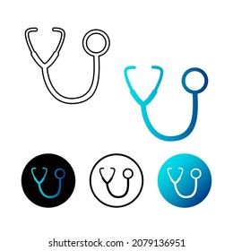 Abstract Stethoscope Icon Illustration Flat Design
