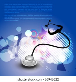 abstract stethoscope on blue background