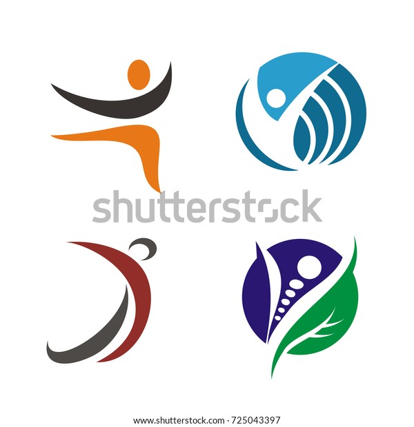 Abstract Stick Figure Logo Design Vector Stock Vector (Royalty Free