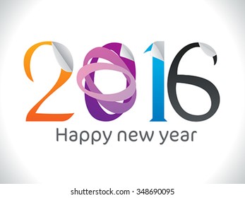 abstract sticker based new year text vector illustration